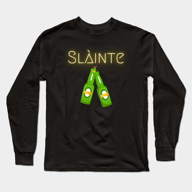 Slainte Beers on St Patricks Day Long Sleeve T-Shirt by WearablePSA